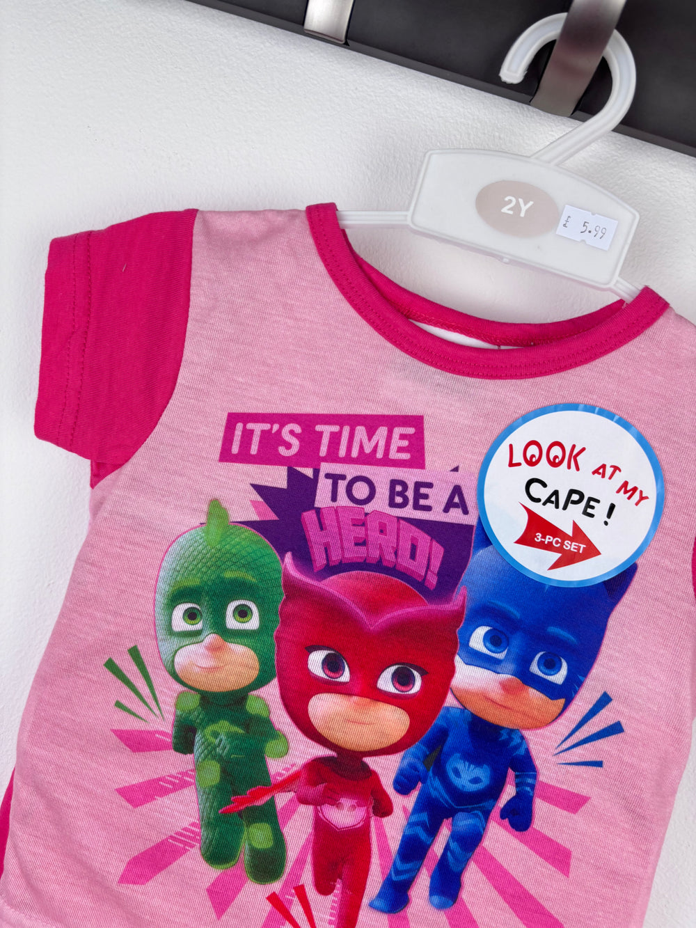 PJ Masks Pink Pyjama Set with Cape-Night Wear-Second Snuggle Preloved