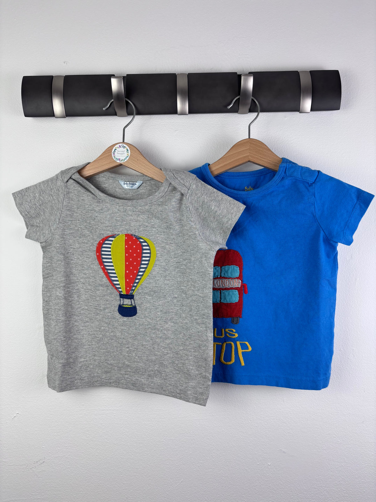 Mini Boden Grey And Blue Top Set 12-18 Months-Tops-Second Snuggle Preloved