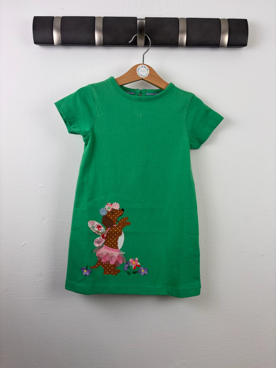 Mini Boden Green Appliqué Fairy Animal Dress-Dresses-Second Snuggle Preloved