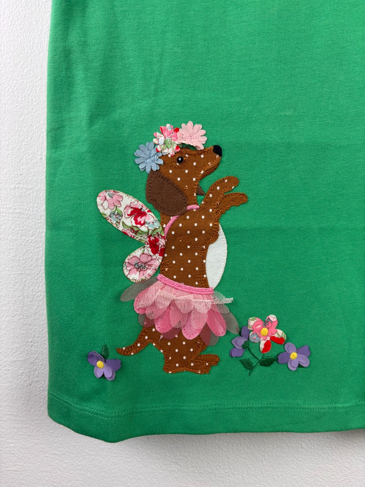 Mini Boden Green Appliqué Fairy Animal Dress-Dresses-Second Snuggle Preloved