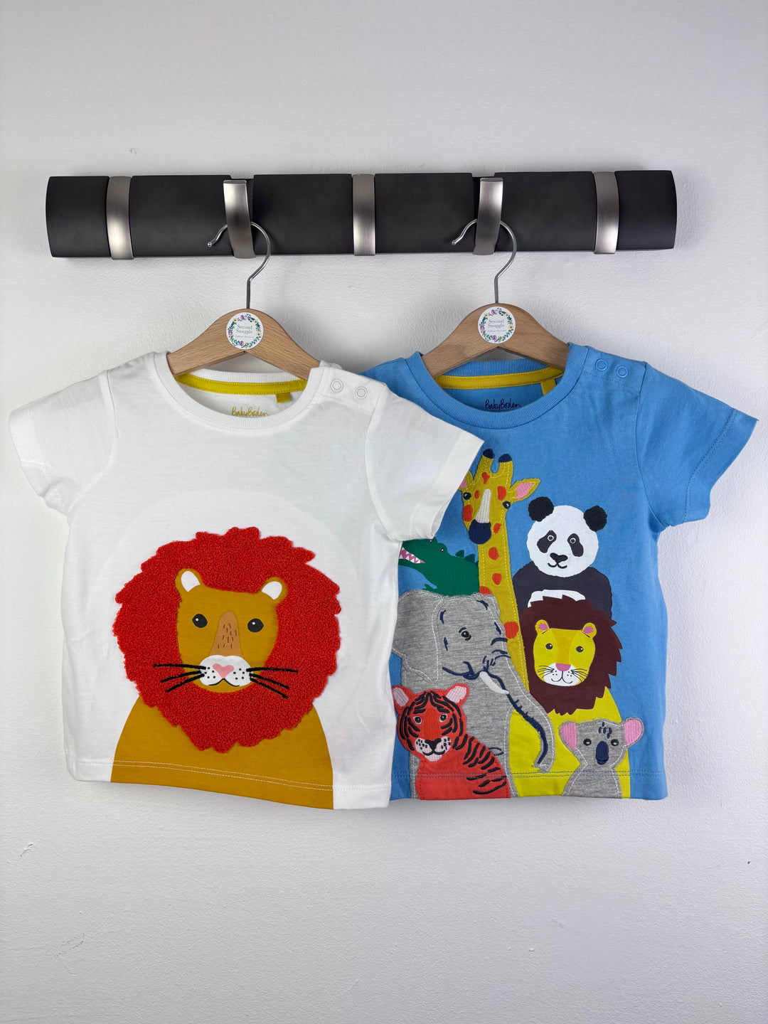 Mini Boden White And Blue Top Set 12-18 Months