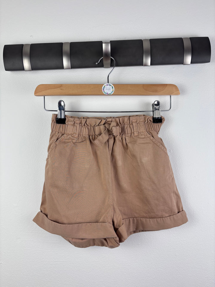 Next Tan Shorts with Paperbag Waist 5-6 Years-Shorts-Second Snuggle Preloved