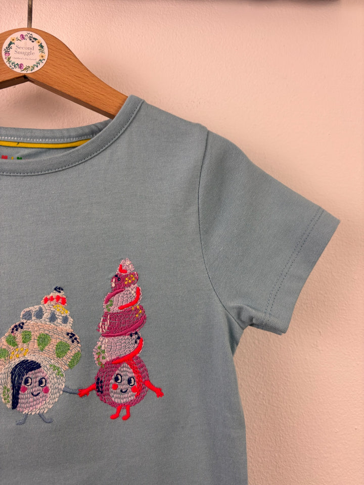 Mini Boden Blue Embroidered Seashell T-Shirt-Tops-Second Snuggle Preloved
