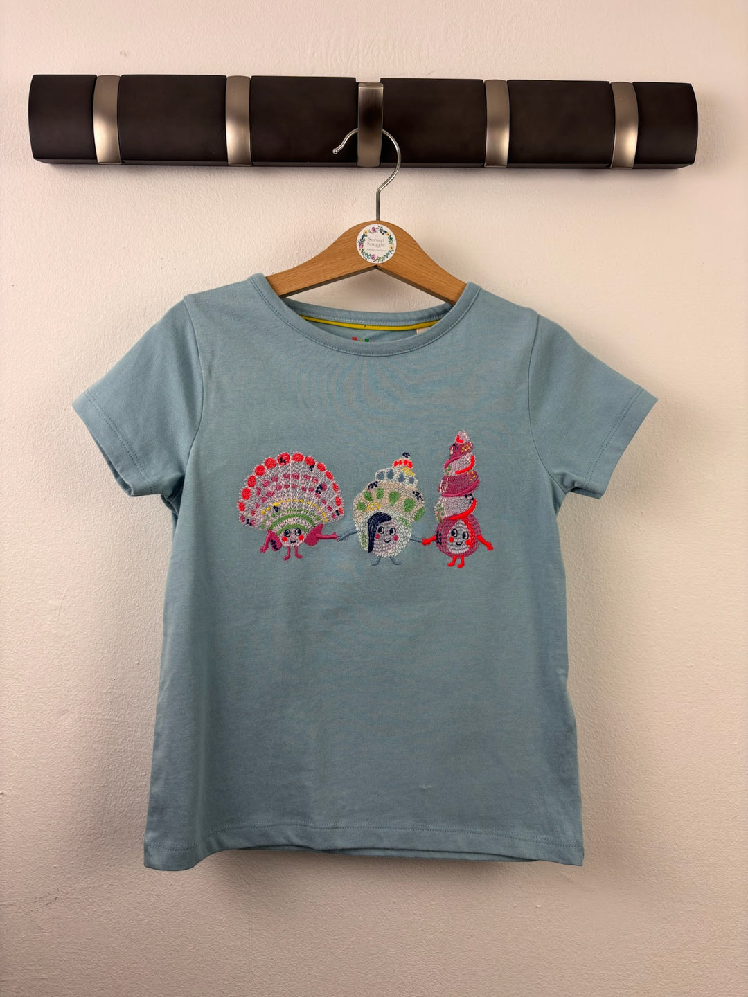 Mini Boden Blue Embroidered Seashell T-Shirt-Tops-Second Snuggle Preloved