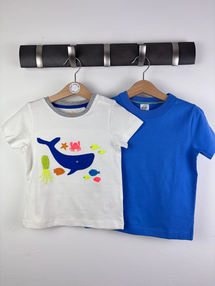 Mini Boden White And Blue Top Set 2-3 Years