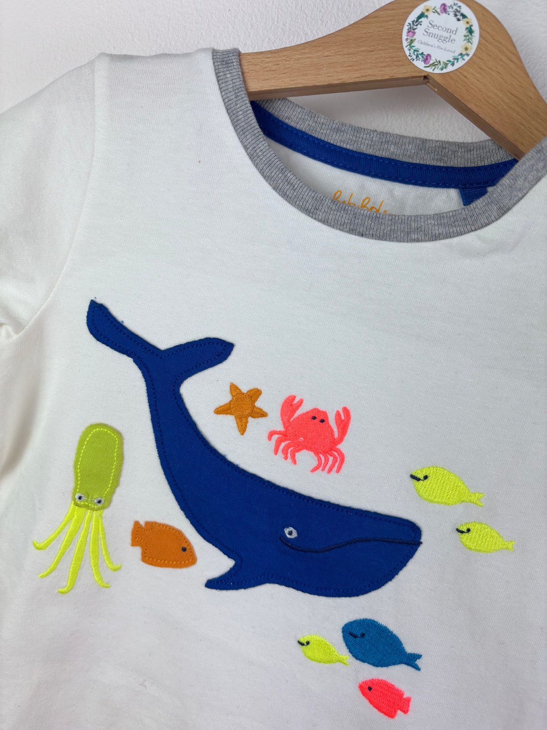 Mini Boden White And Blue Top Set 2-3 Years