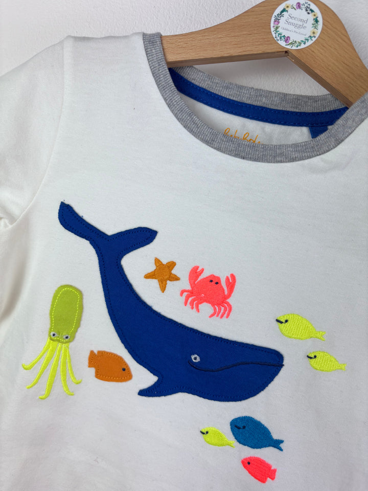 Mini Boden White And Blue Top Set 2-3 Years