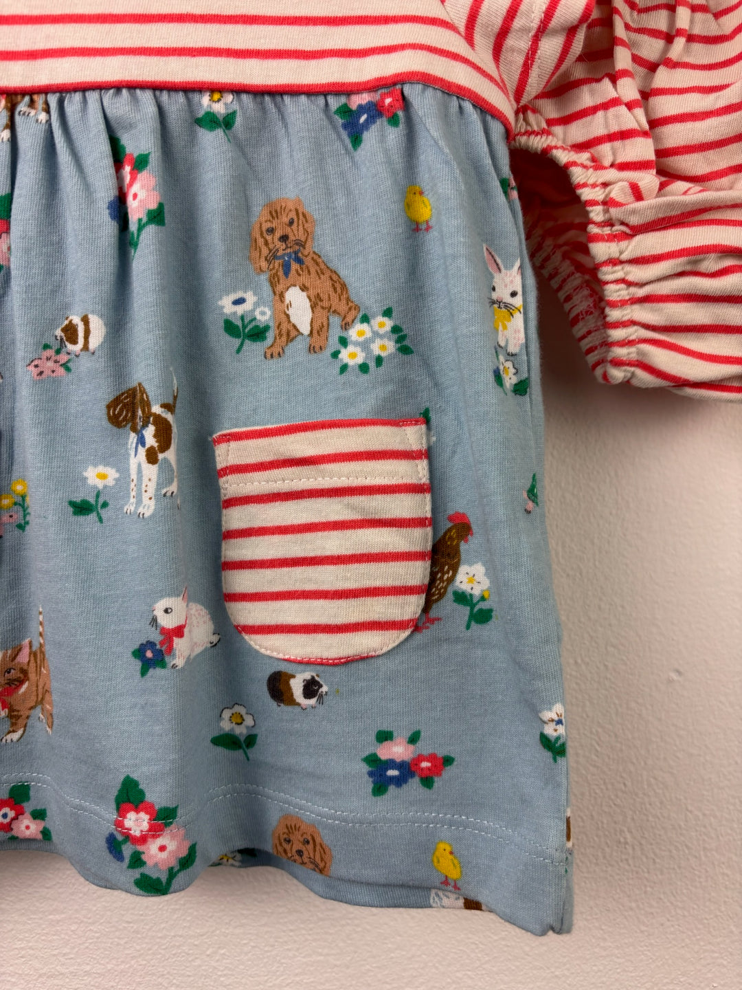 Boden Blue Animal Print Dress &amp; Striped Bloomers Set-Dresses-Second Snuggle Preloved