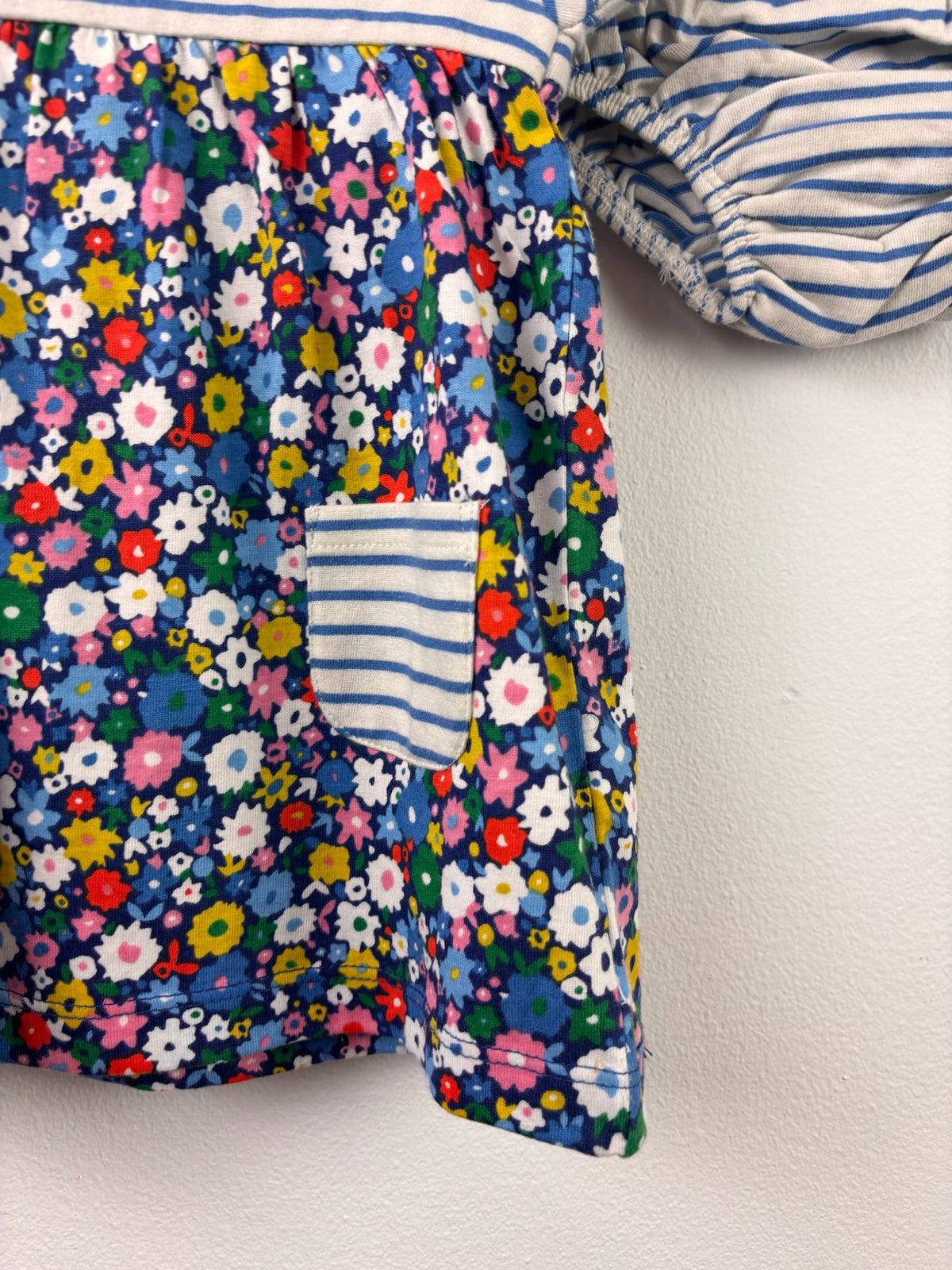 Boden Blue Stripe Floral Dress & Bloomers Set-Dresses-Second Snuggle Preloved