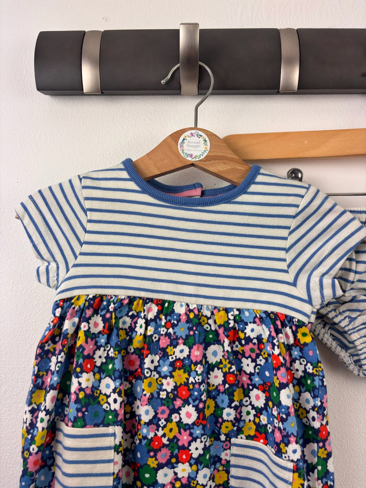 Boden Blue Stripe Floral Dress &amp; Bloomers Set-Dresses-Second Snuggle Preloved