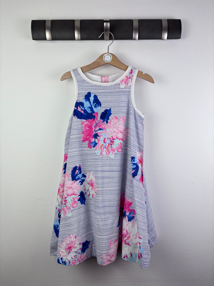 Joules Navy Stripe Floral Sleeveless Dress 6 Years