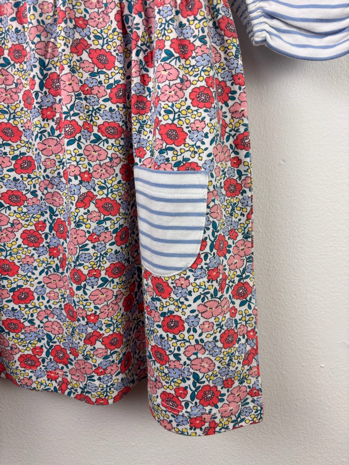 Boden Blue Stripe Pink Floral Dress & Bloomers Set-Dresses-Second Snuggle Preloved