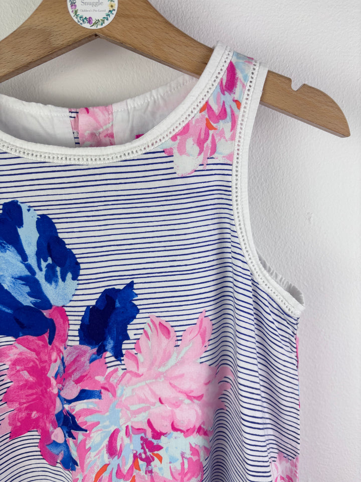 Joules Navy Stripe Floral Sleeveless Dress 6 Years