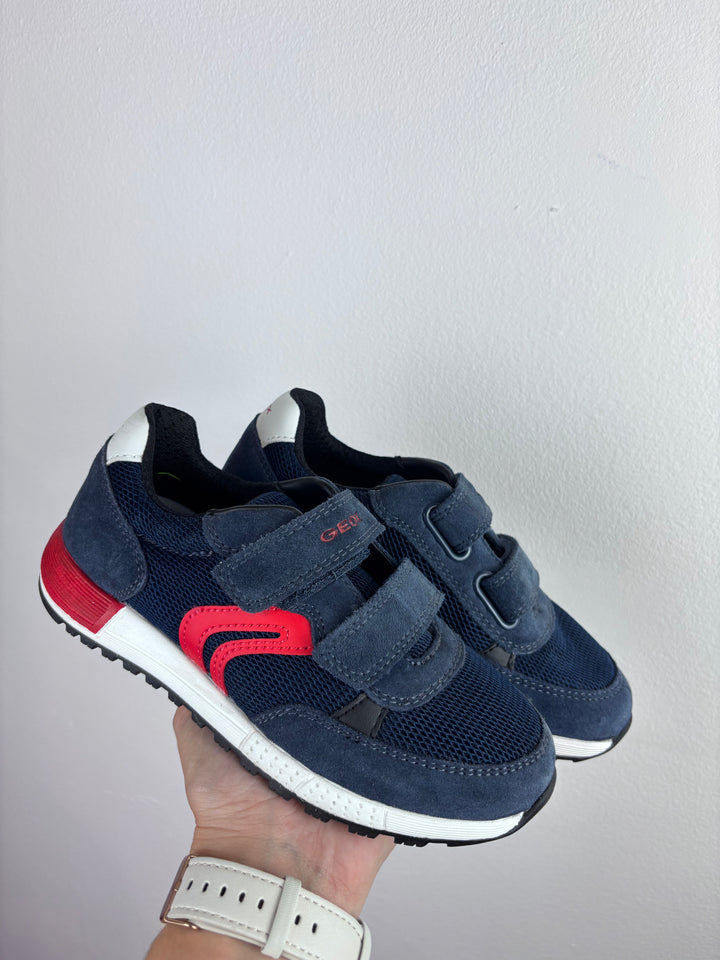 Geox Navy Red Trainers EU 31 UK 12.5