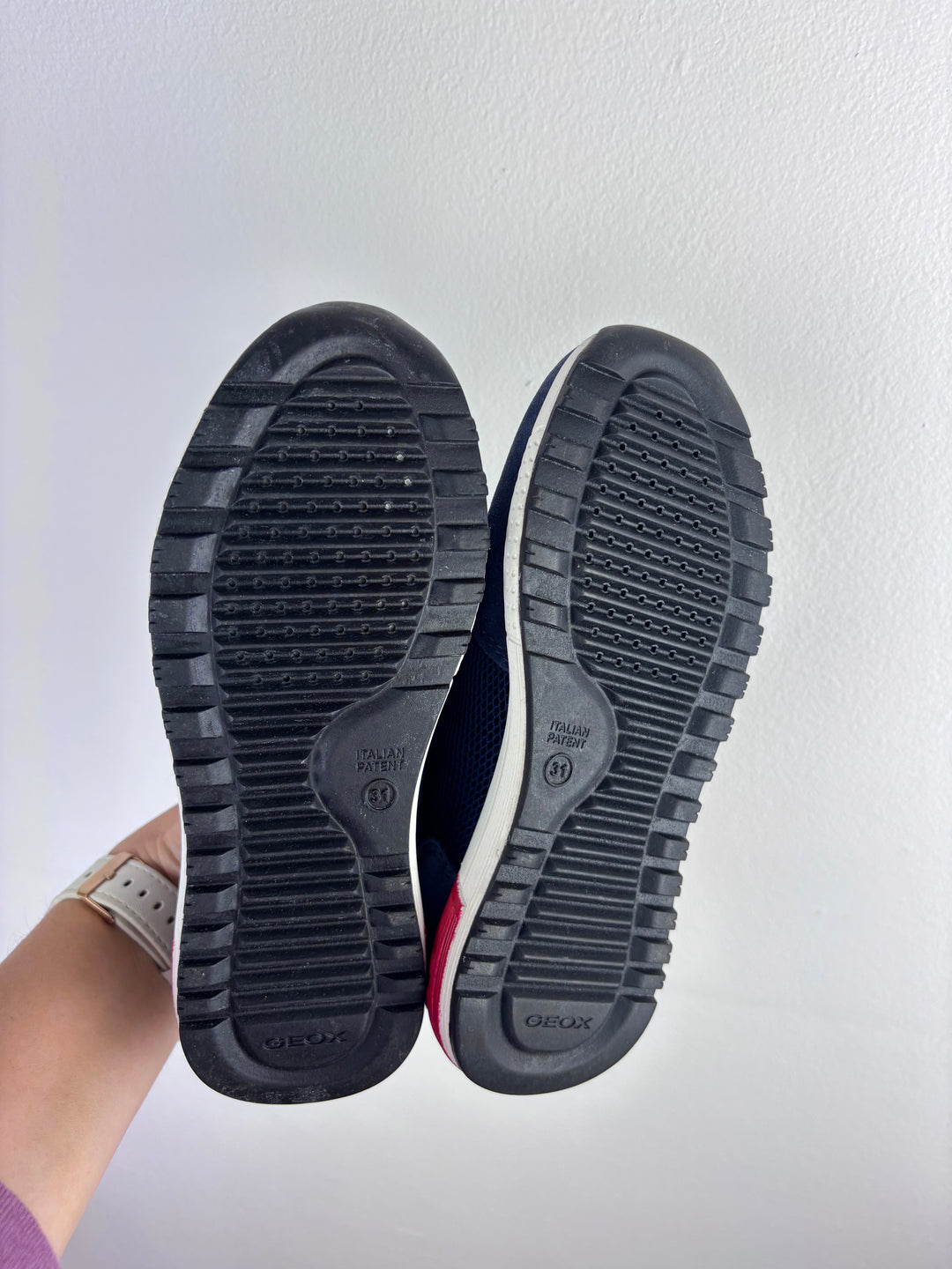 Geox Navy Red Trainers EU 31 UK 12.5