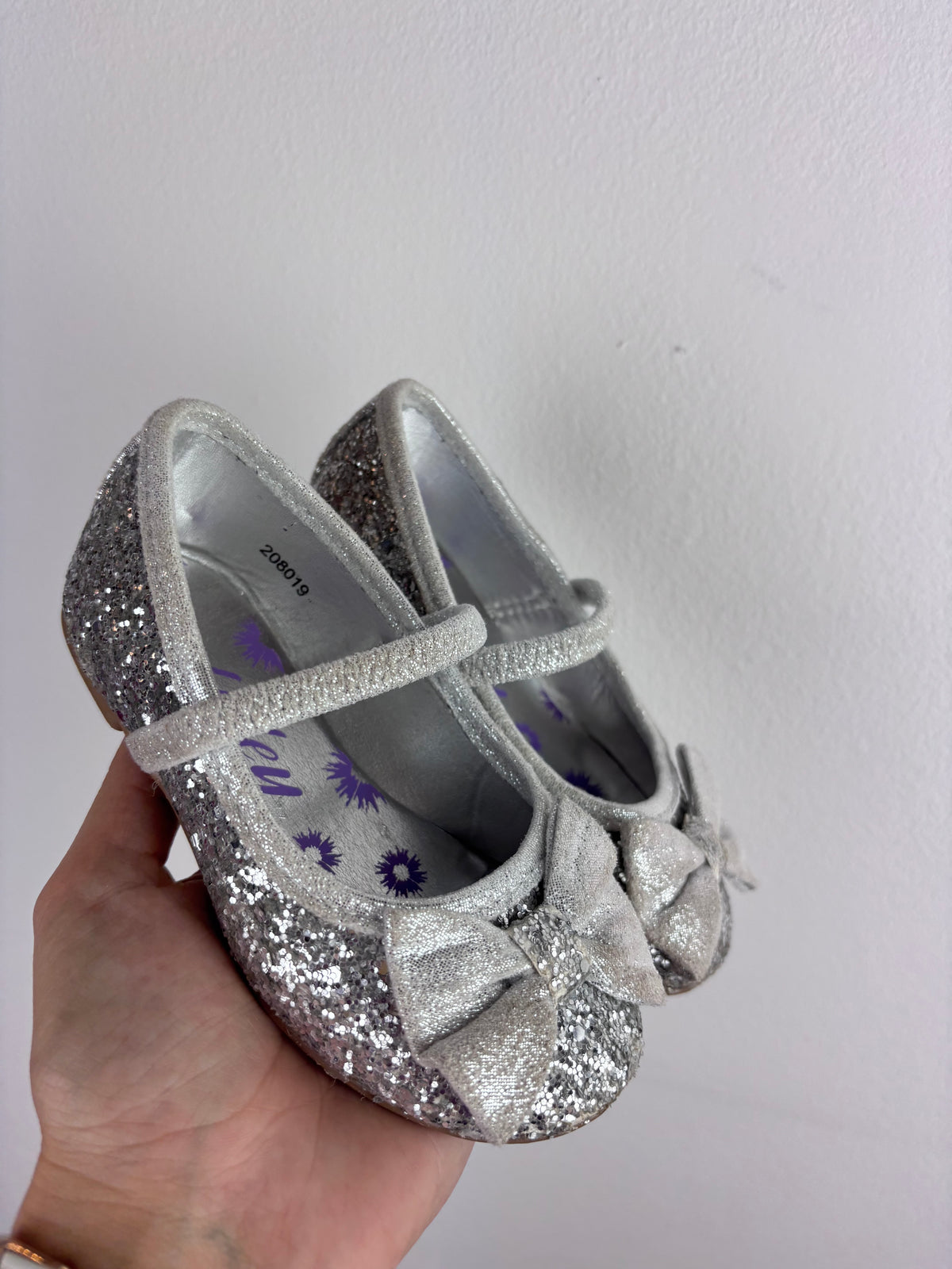 Lilly Silver Glitter Shoes UK 7-Shoes-Second Snuggle Preloved