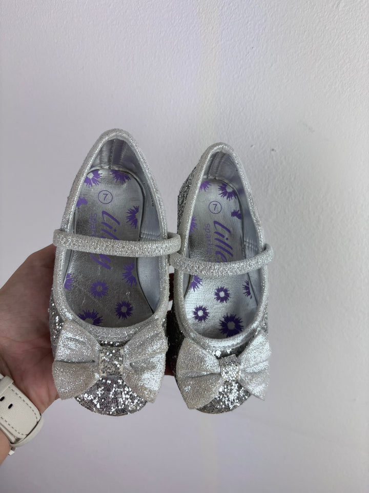 Lilly Silver Glitter Shoes UK 7