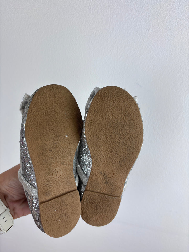 Lilly Silver Glitter Shoes UK 7