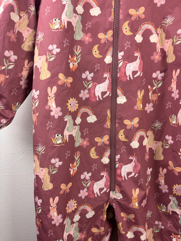 Next Dusky Pink Woodland Animal Hooded Puddlesuit