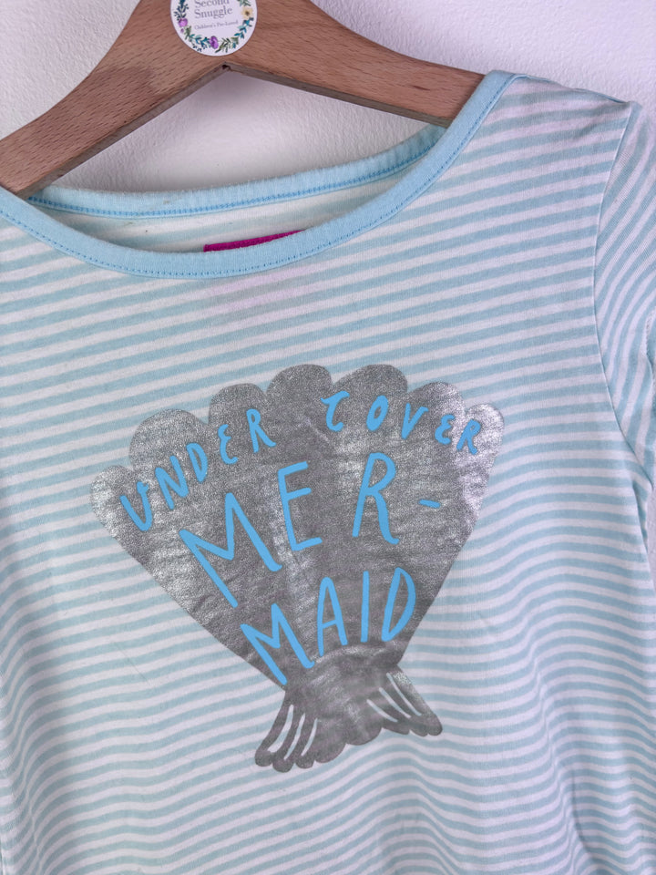 Joules Blue And White Stripe Mermaid Dress 5-6 Years