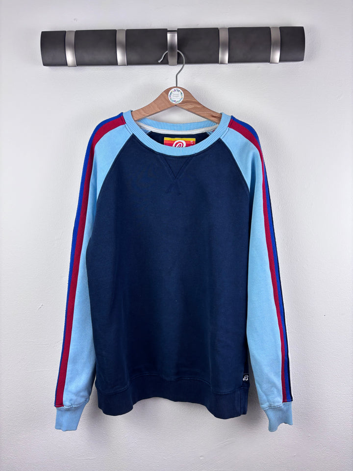 St Berts Navy Sweatshirt With Blue And Red Sleeve Stripe 11-12 Years
