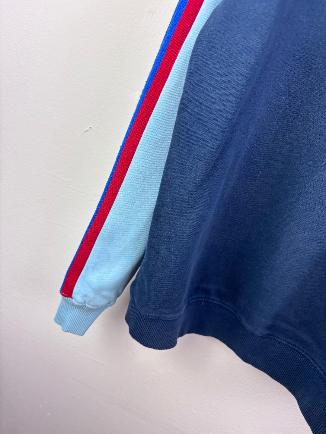 St Berts Navy Sweatshirt With Blue And Red Sleeve Stripe 11-12 Years