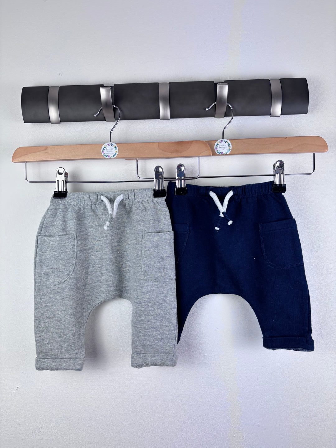 Next Grey And Navy Jogger Shorts Set 3-6 Months
