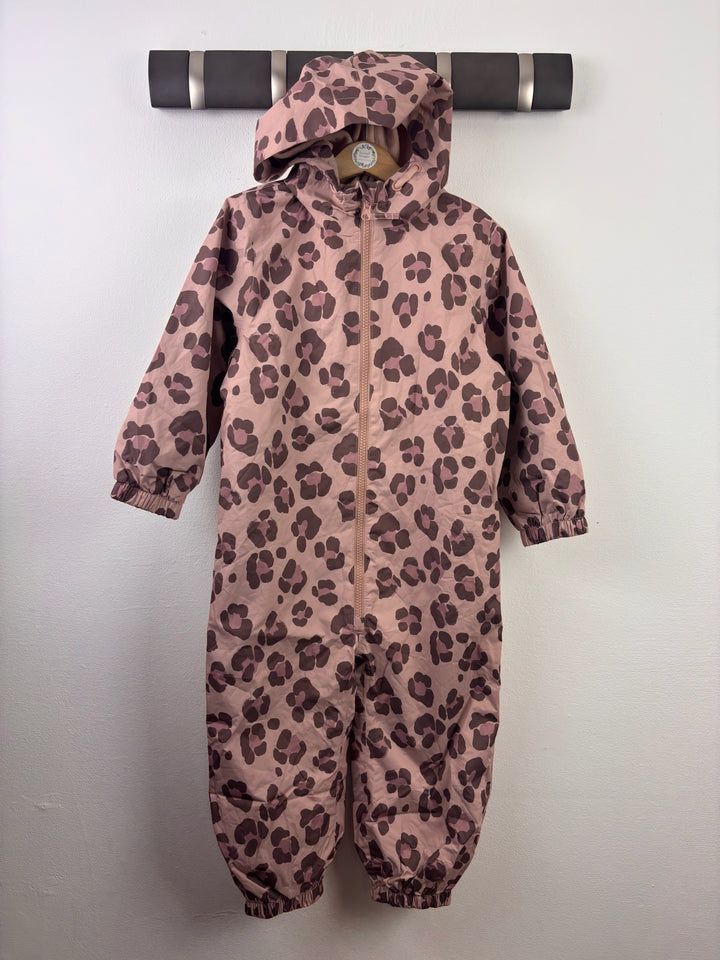 Next Pink Leopard Print Hooded Puddlesuit 4-5 Years