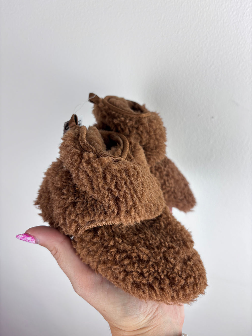 Next Brown Fluffy Booties 18-24 Months-Shoes-Second Snuggle Preloved