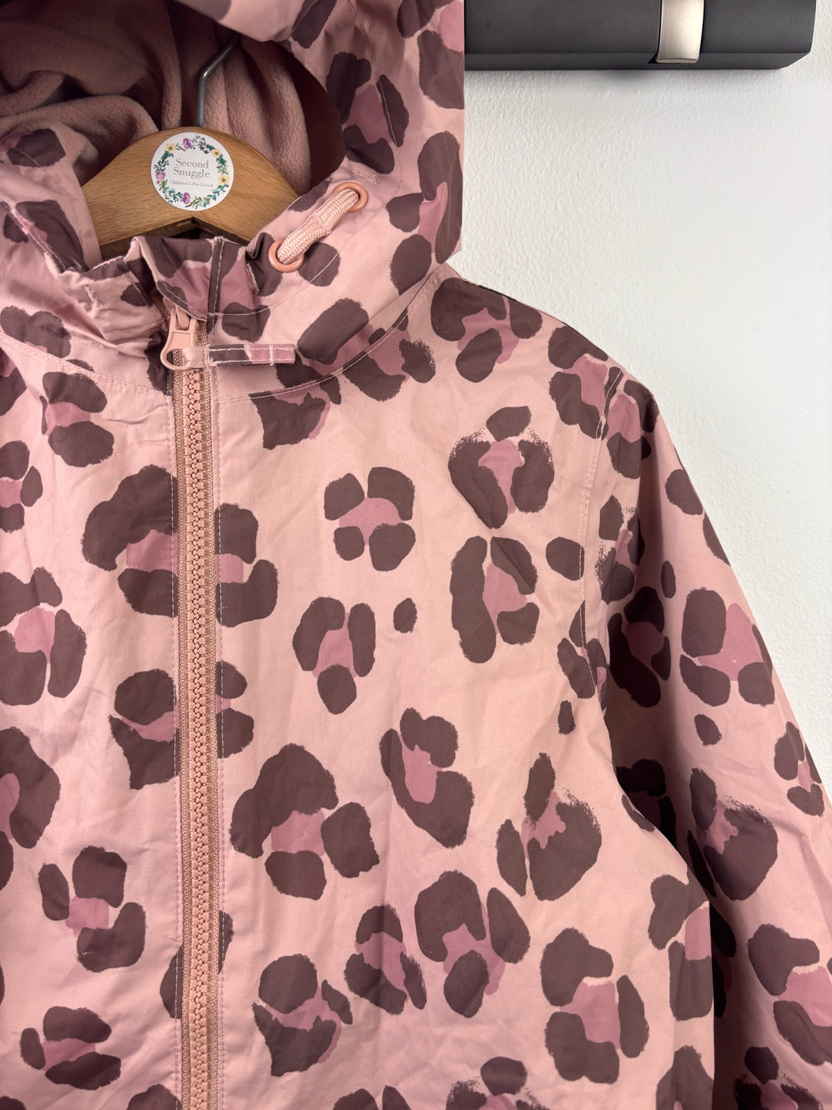 Next Pink Leopard Print Hooded Puddlesuit 4-5 Years-Puddle Suits-Second Snuggle Preloved