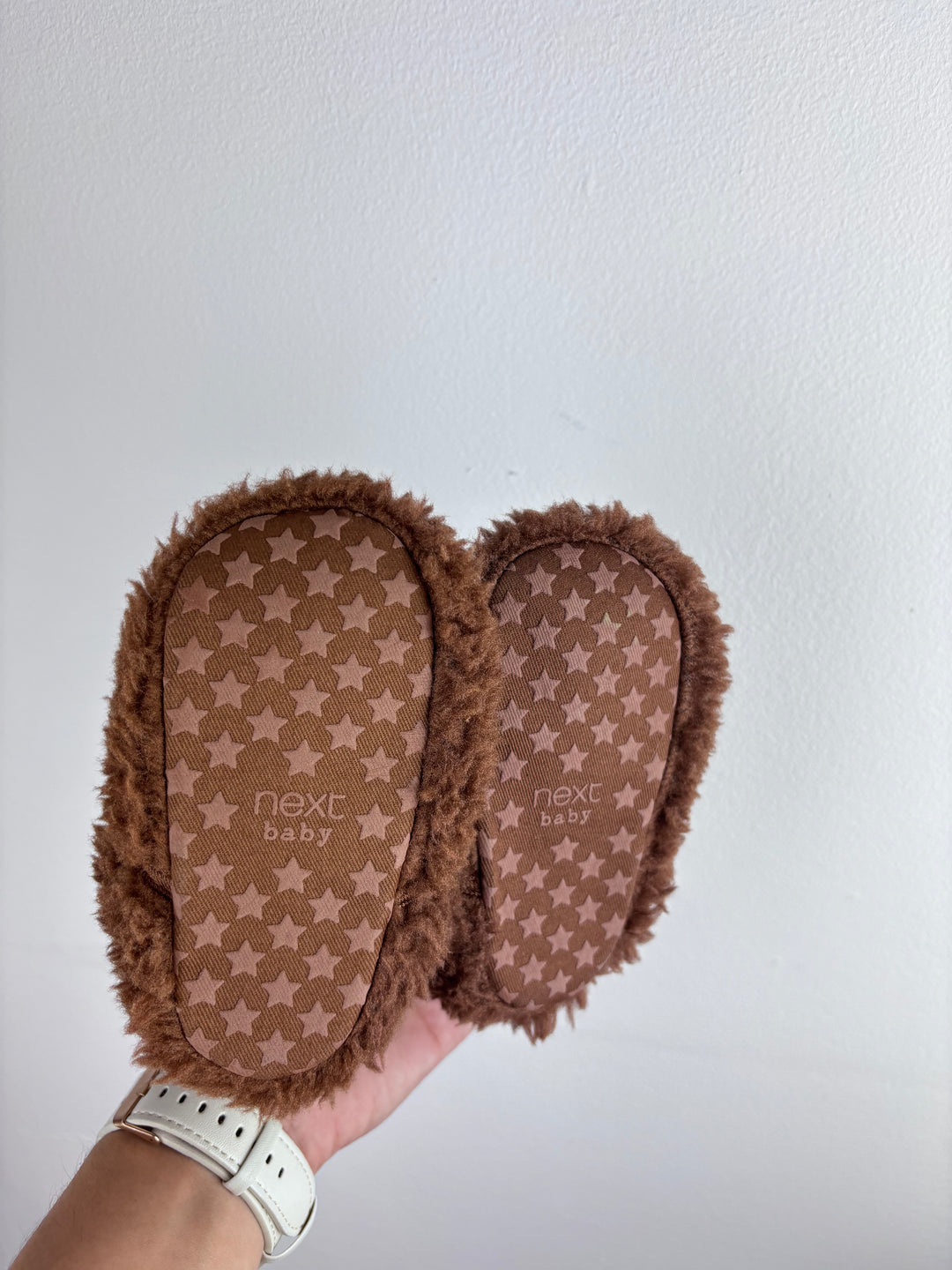 Next Brown Fluffy Booties 18-24 Months-Shoes-Second Snuggle Preloved