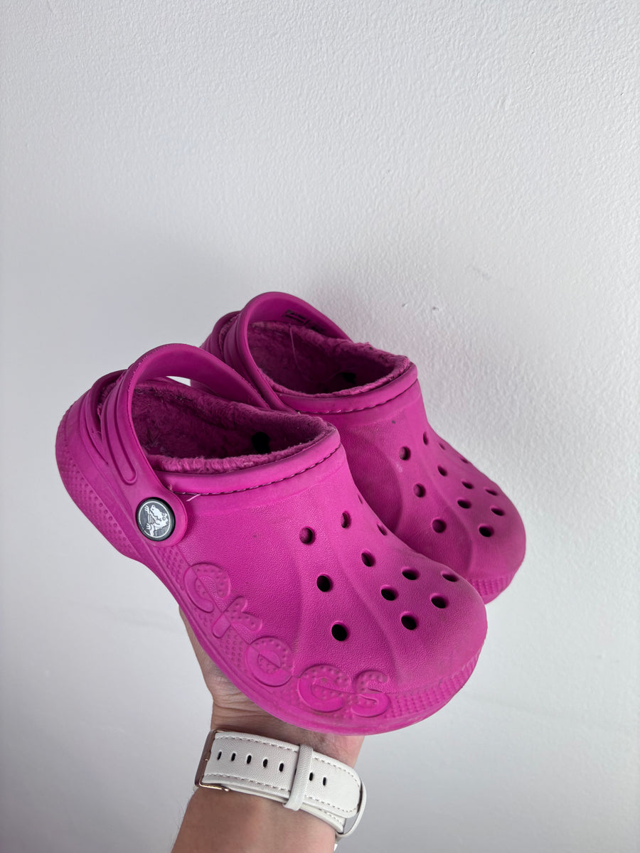 Crocs Pink Fleece Lined Clogs UK 11-Shoes-Second Snuggle Preloved