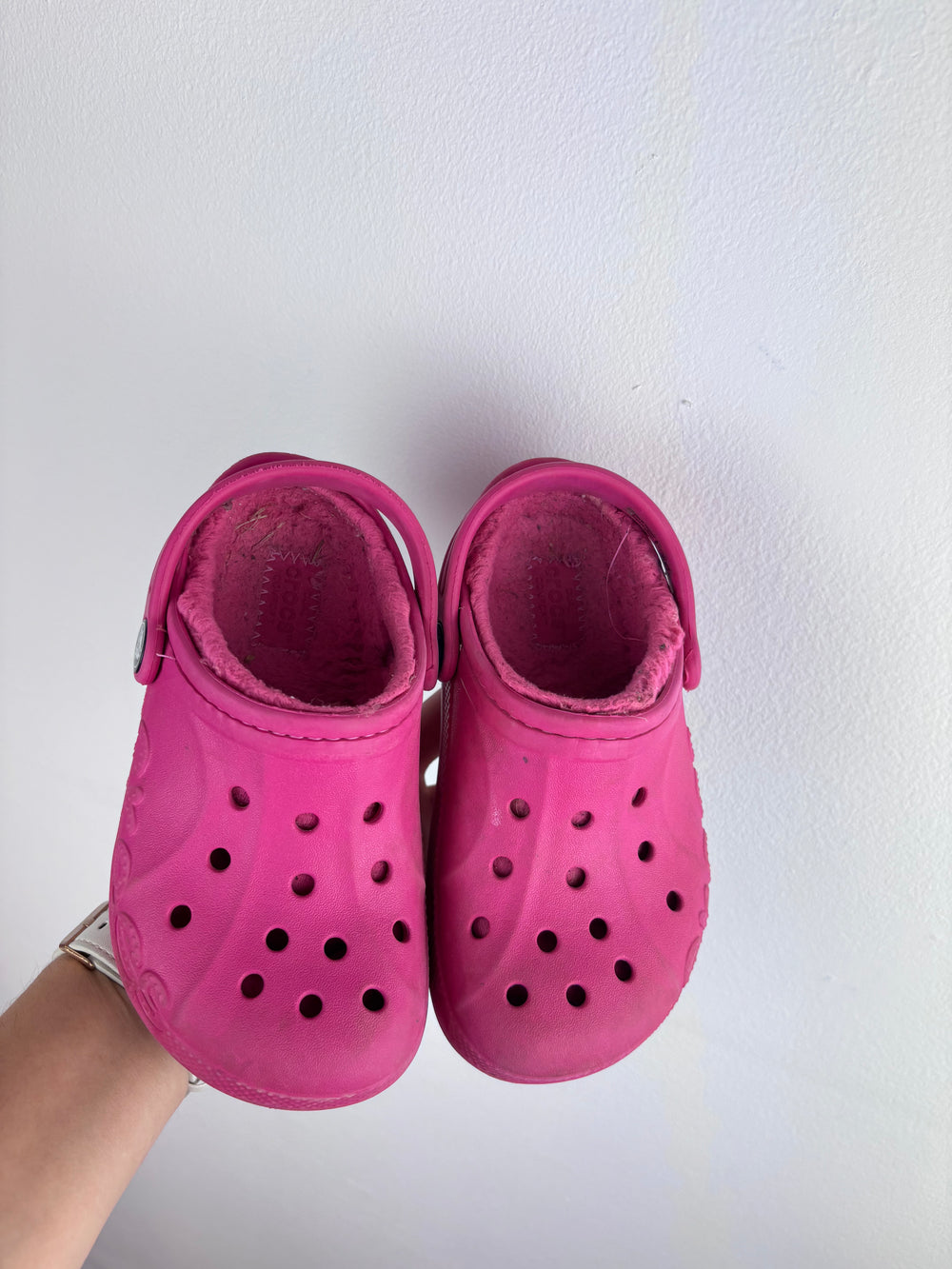 Crocs Pink Fleece Lined Clogs UK 11-Shoes-Second Snuggle Preloved
