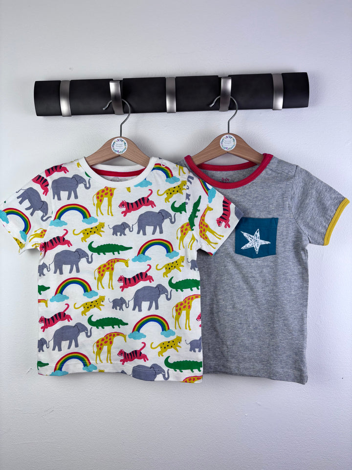 Boden Multicolour Animal Print Short Sleeve Top Set 2-3 Years