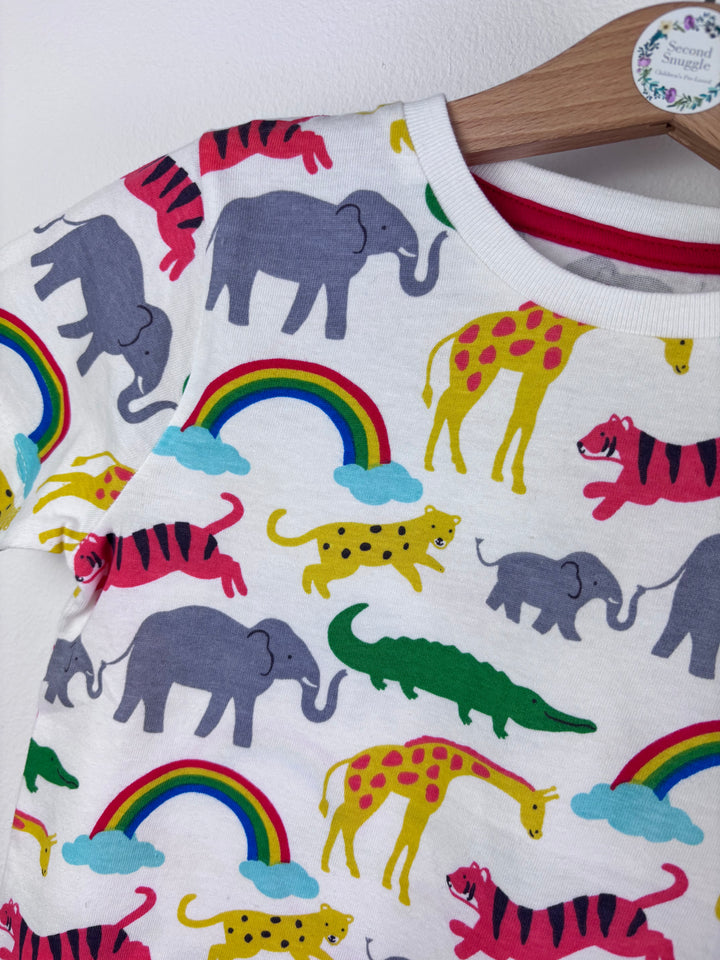 Boden Multicolour Animal Print Short Sleeve Top Set 2-3 Years