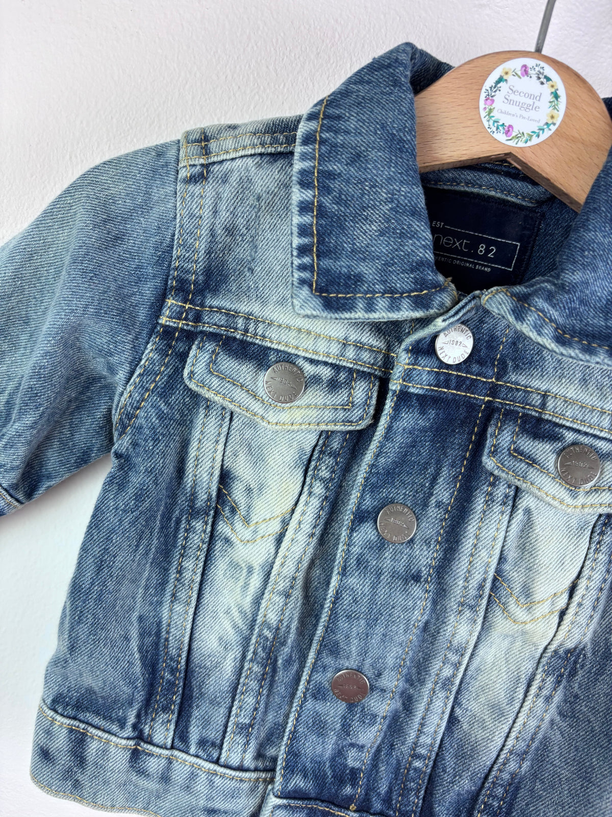 Next Blue Wash Denim Jacket 3-6 Months-Jackets-Second Snuggle Preloved