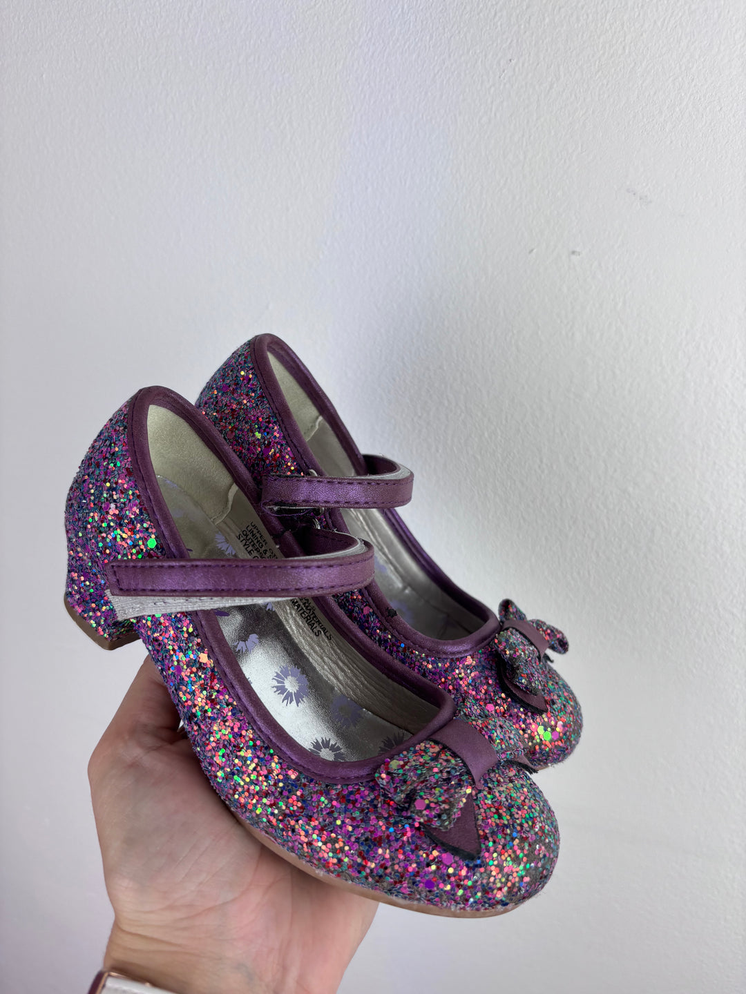 Lilly Purple Glitter Shoes UK 10