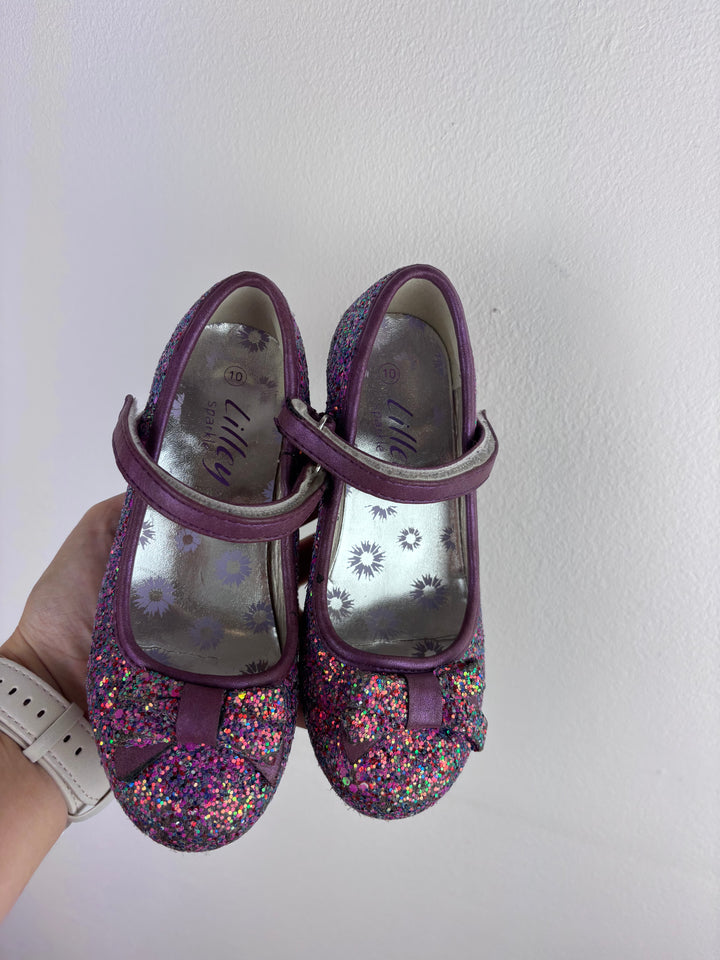 Lilly Purple Glitter Shoes UK 10