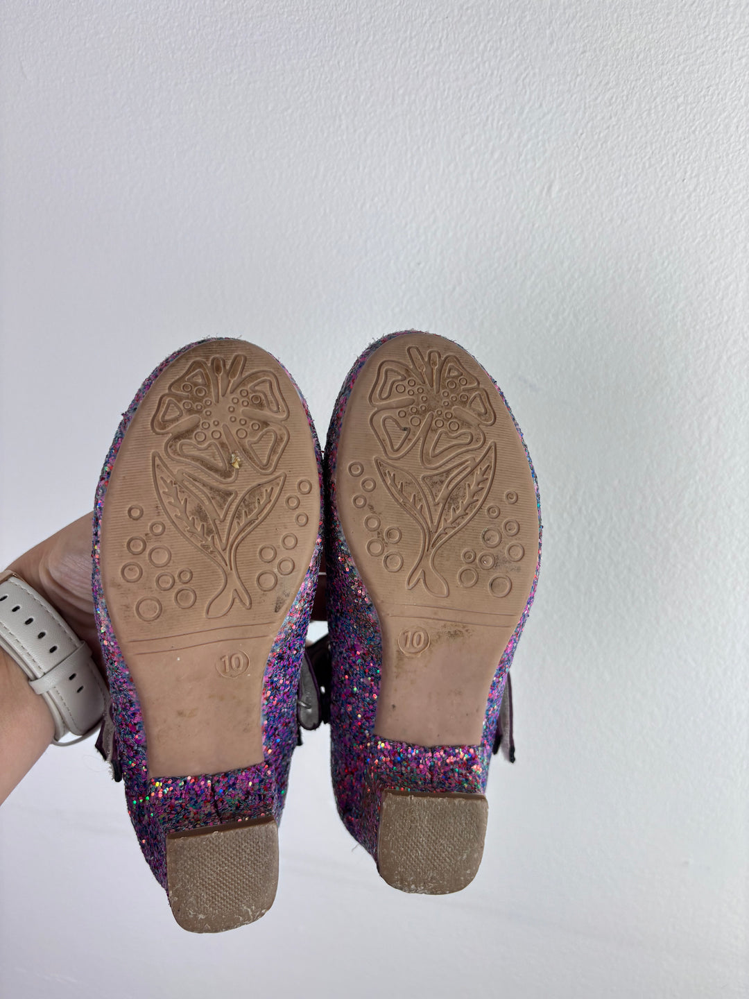 Lilly Purple Glitter Shoes UK 10