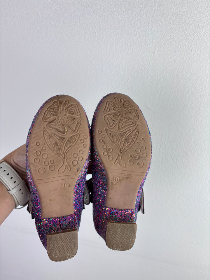 Lilly Purple Glitter Shoes UK 10