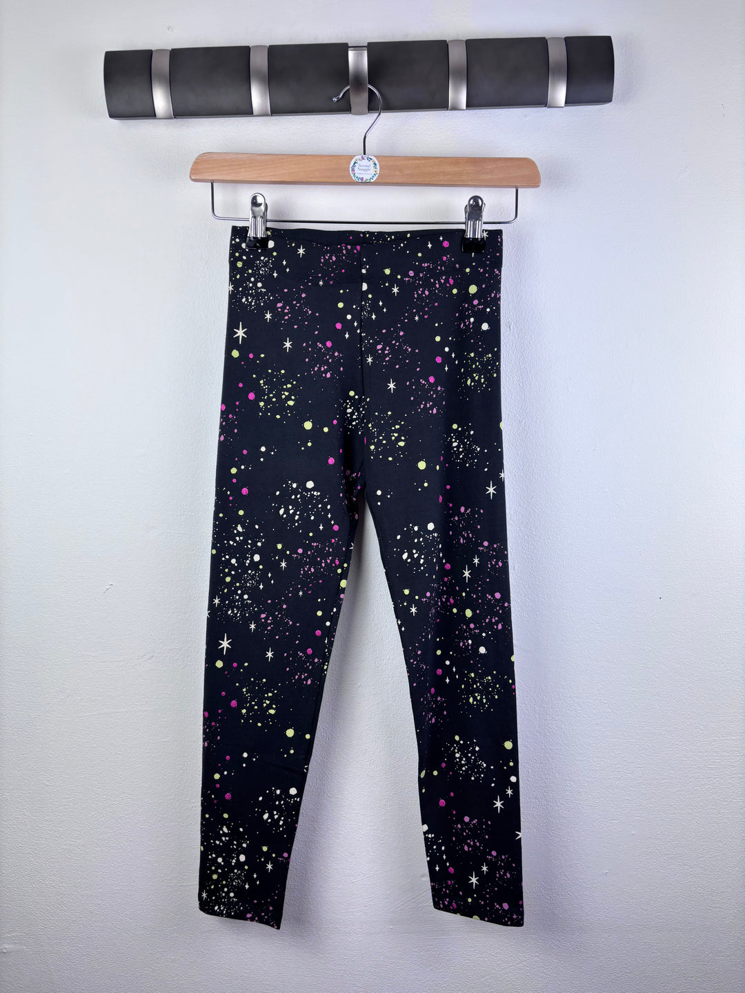 M&S Navy Galaxy Print Leggings 8-9 Years