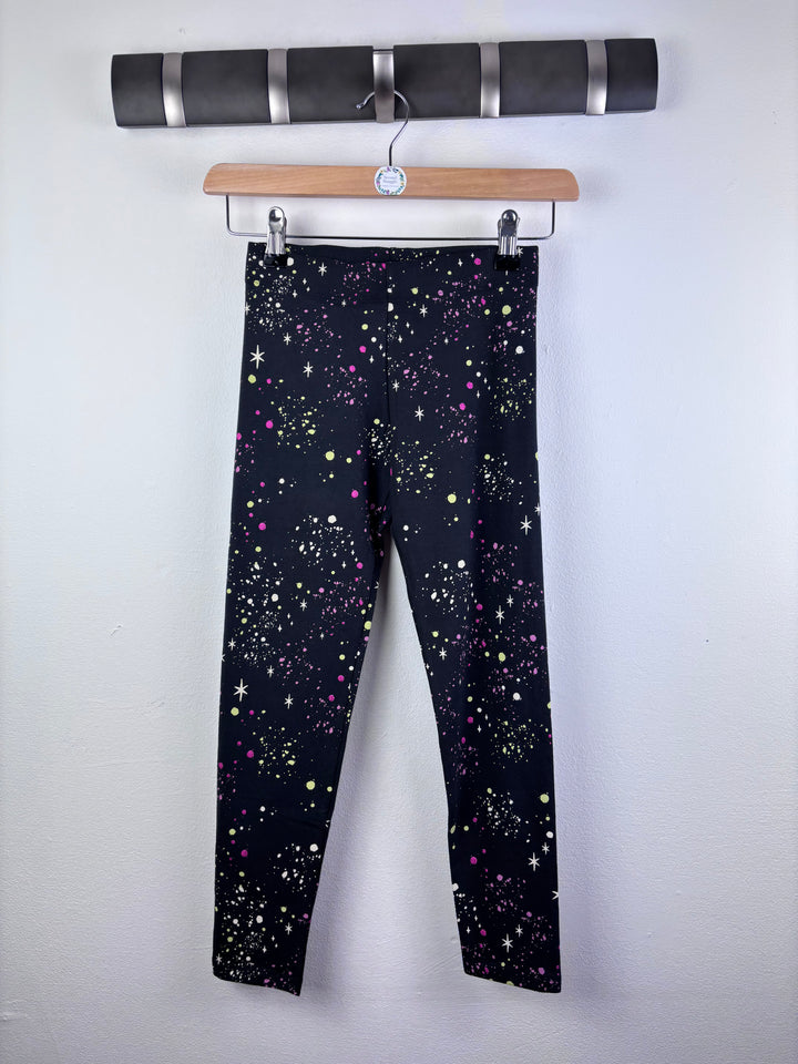 M&S Navy Galaxy Print Leggings 8-9 Years