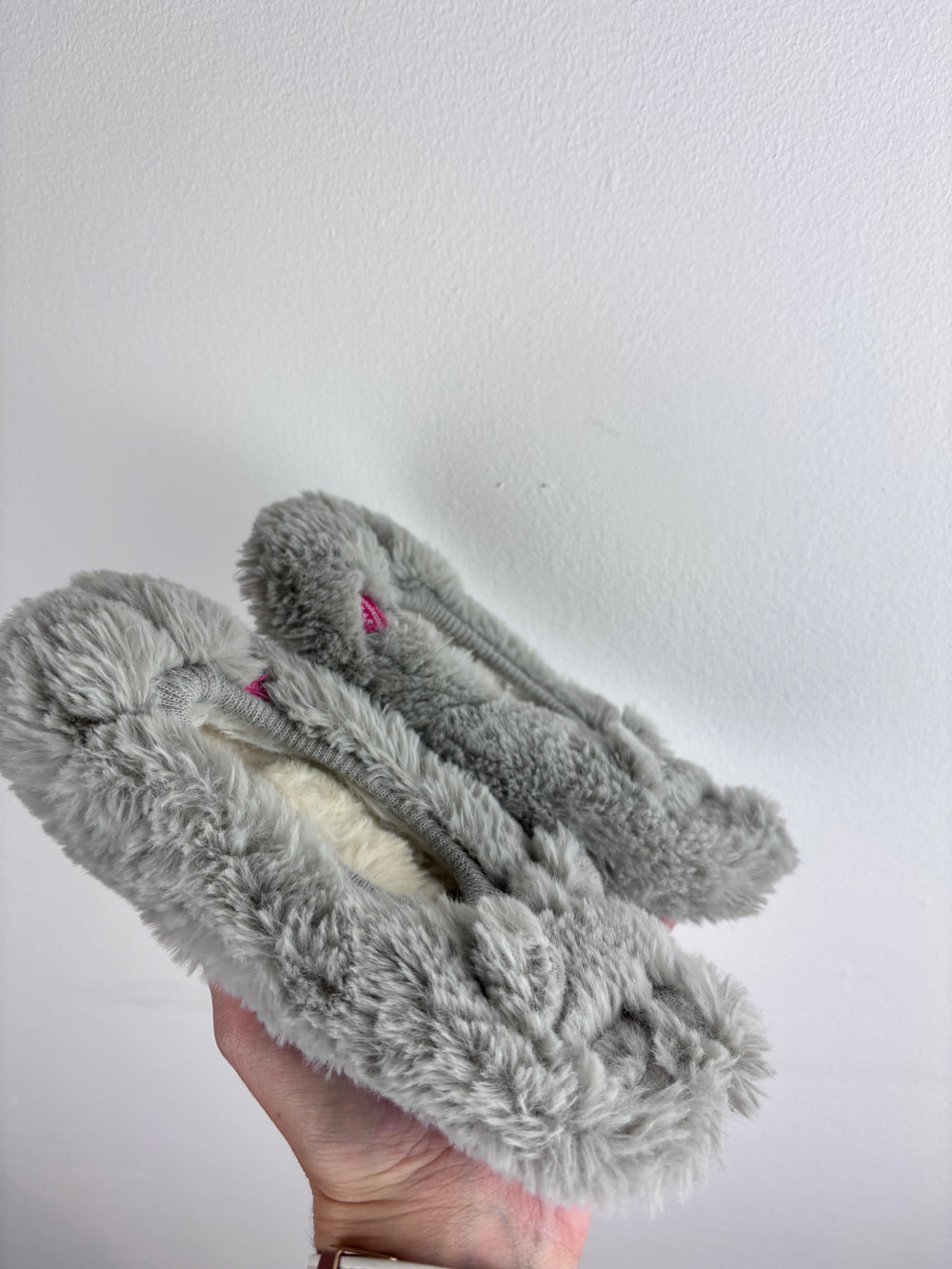 Joules Grey Fluffy Slippers UK 12-13-Slippers-Second Snuggle Preloved