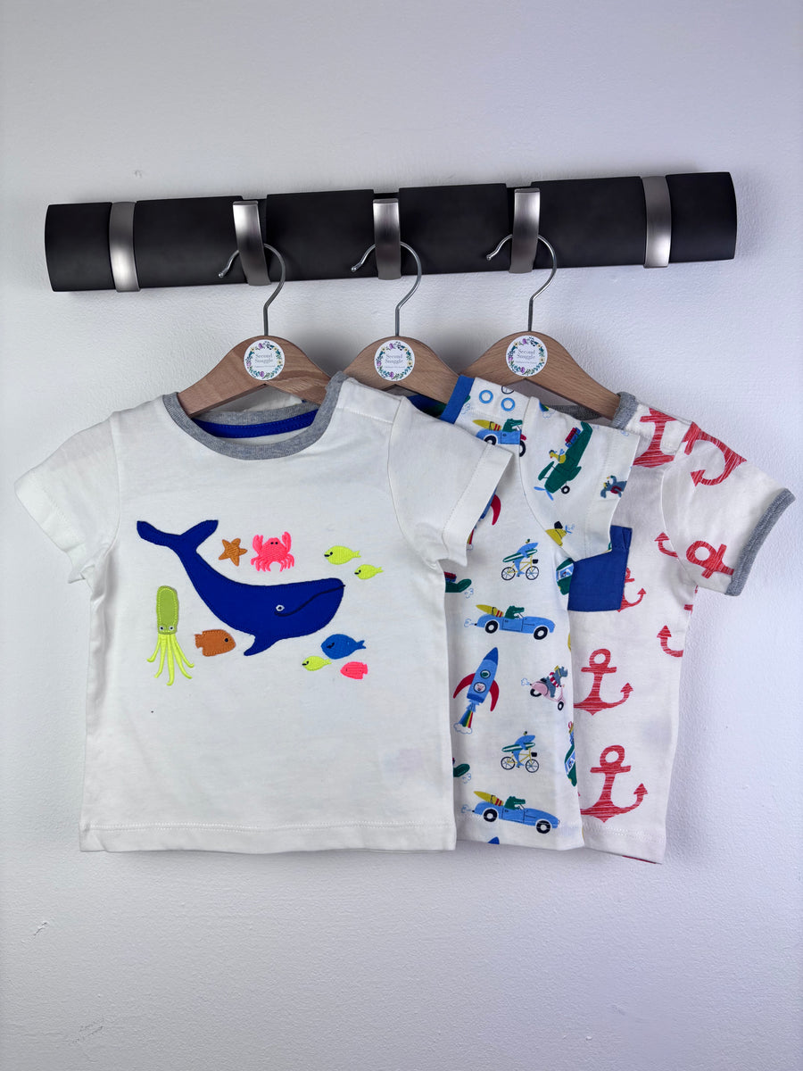 Baby Boden White Top Set with Whale Transport Anchor Prints 6-12 Months-Tops-Second Snuggle Preloved