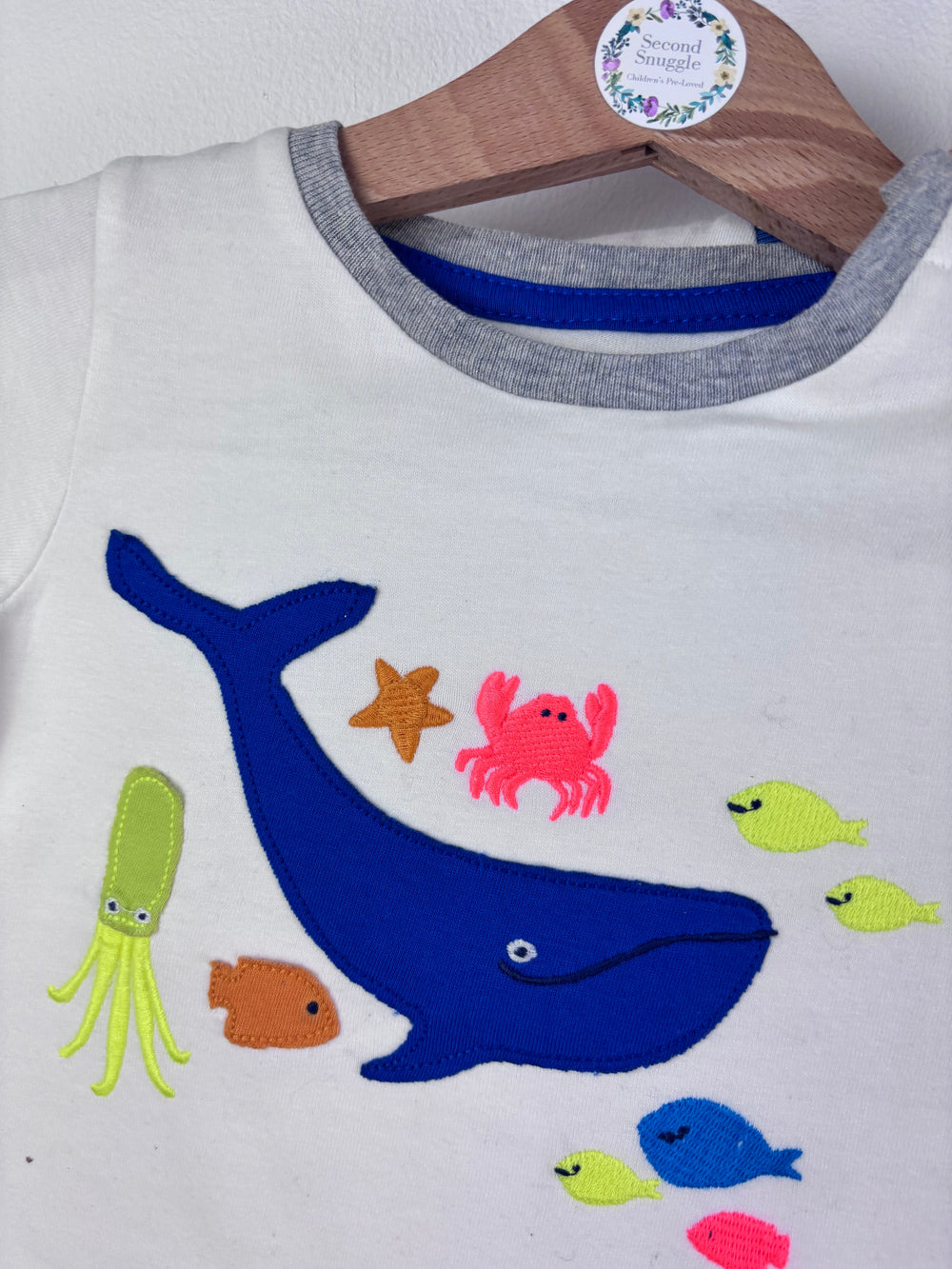 Baby Boden White Top Set with Whale Transport Anchor Prints 6-12 Months-Tops-Second Snuggle Preloved