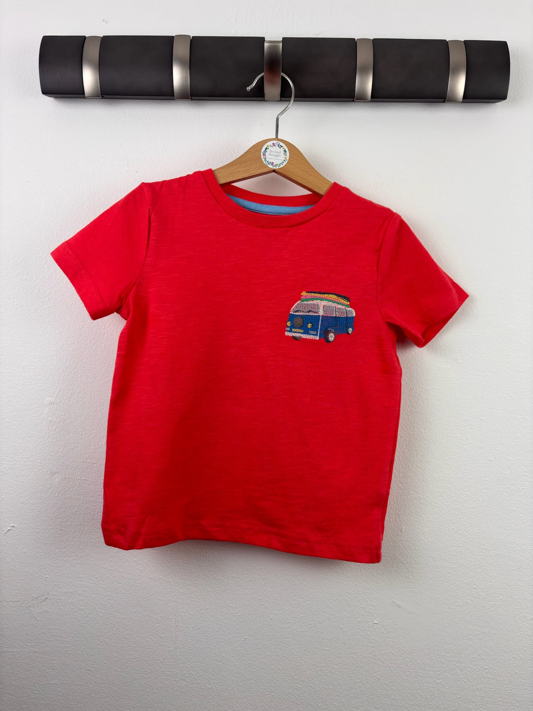 Mini Boden Red Embroidered Camper Van T-Shirt-Tops-Second Snuggle Preloved