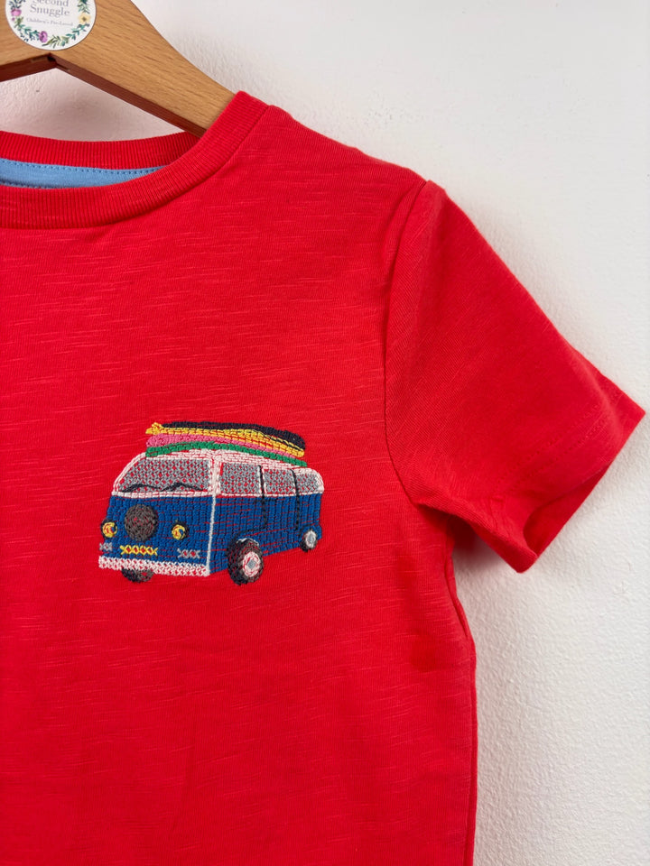 Mini Boden Red Embroidered Camper Van T-Shirt-Tops-Second Snuggle Preloved