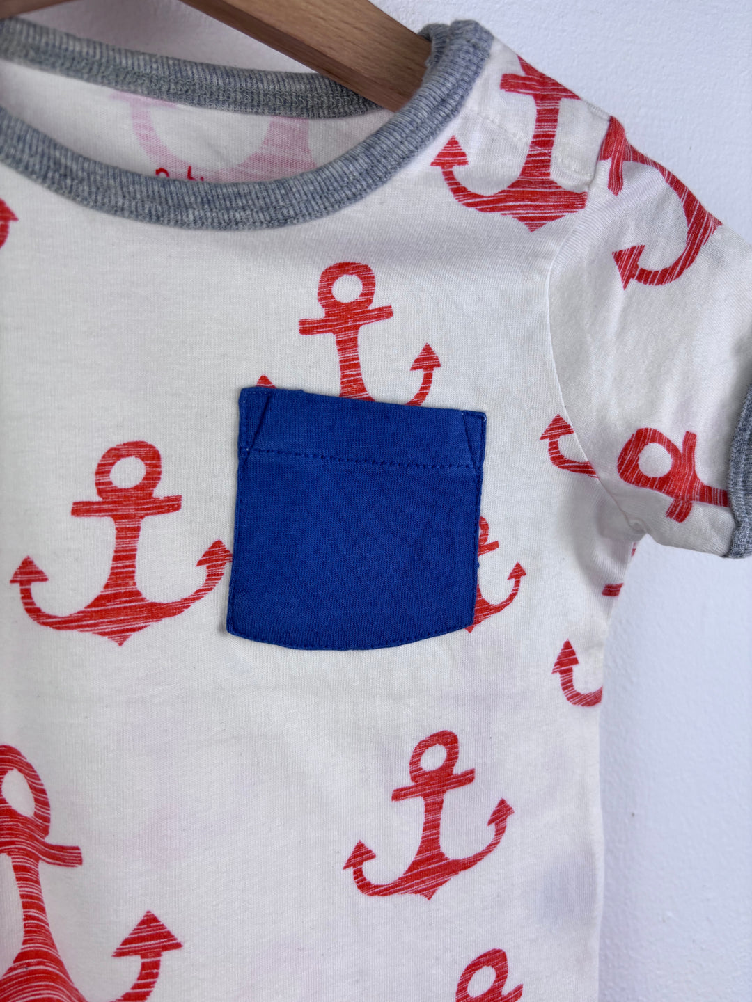 Baby Boden White Top Set with Whale Transport Anchor Prints 6-12 Months-Tops-Second Snuggle Preloved