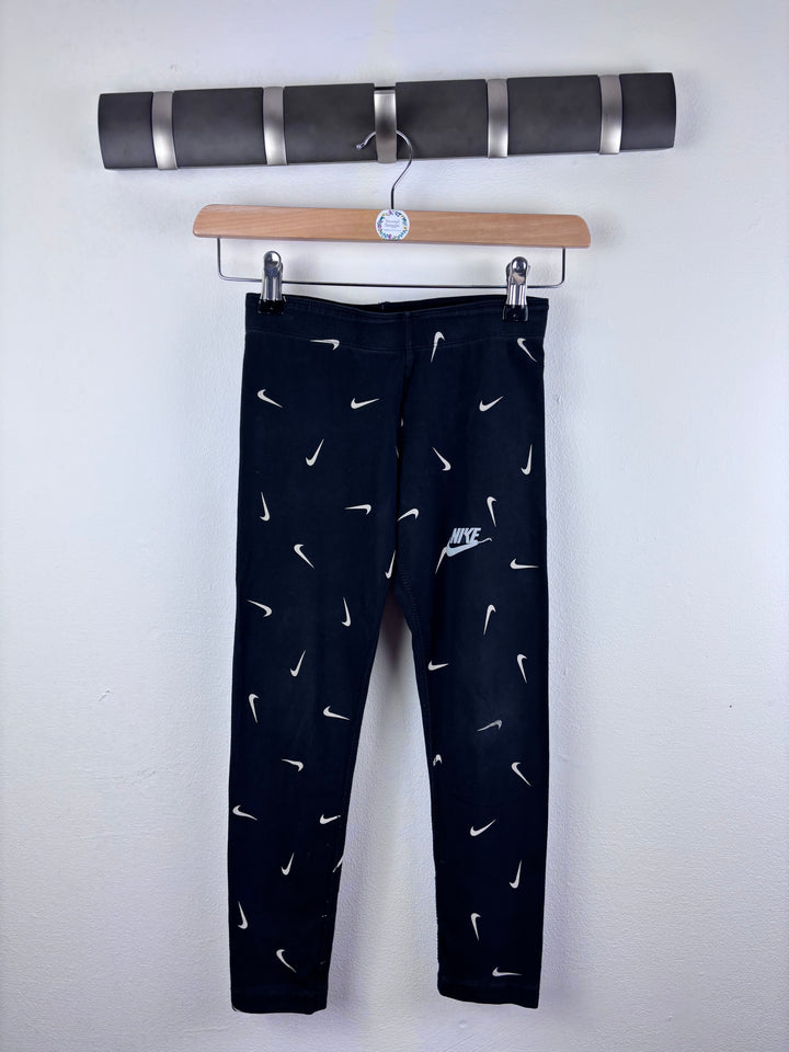 Nike Navy Swoosh Print Leggings S 6-8 Years-Leggings-Second Snuggle Preloved