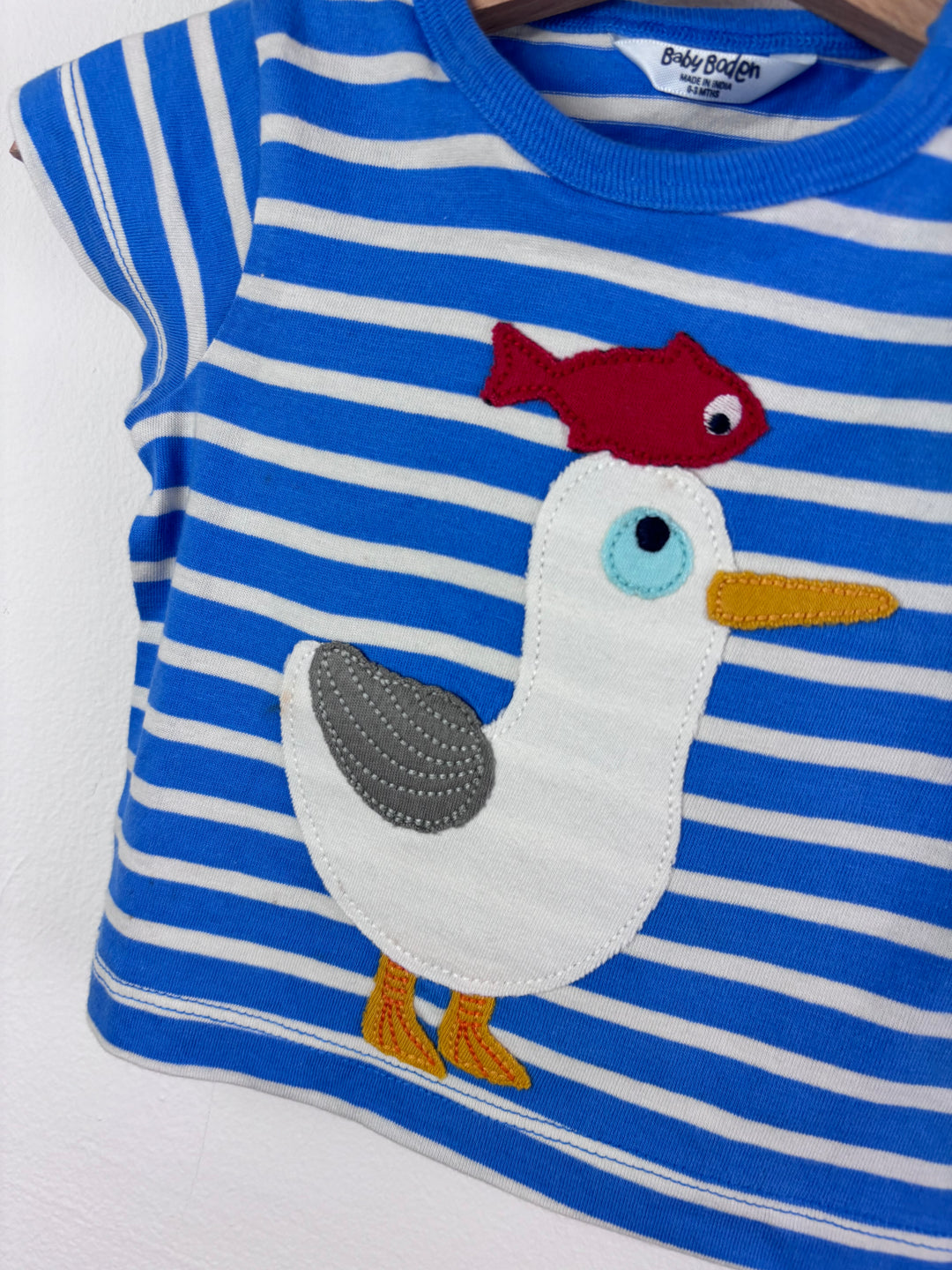 Baby Boden Blue Top Set with Seagull and London Bus 0-3 Months-Tops-Second Snuggle Preloved